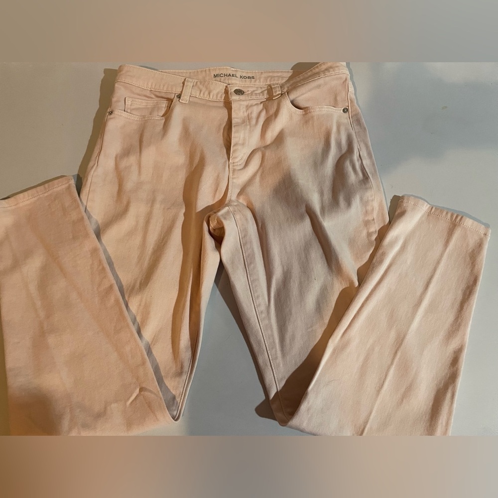 Michael Kors Pink Peach Skinny Stretch Jeans 12 NWOT